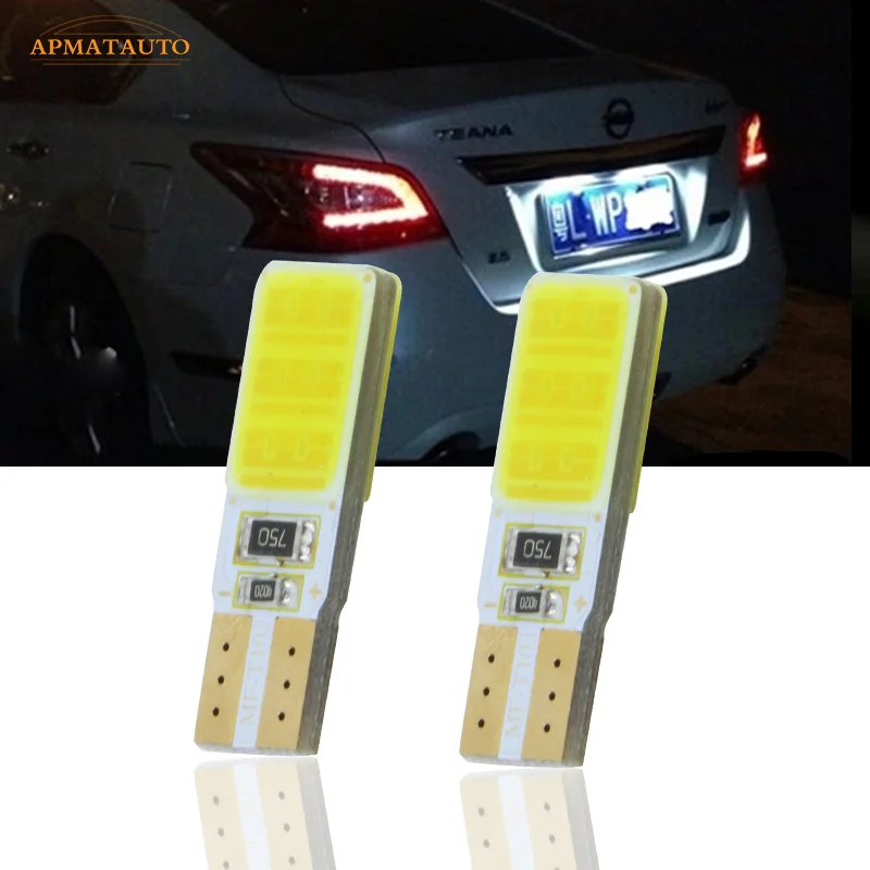 2x T10 W5W подсветка номерного знака Светодиодные лампы для Nissan Qashqai Bluebird Teana Sunny Tiida X
