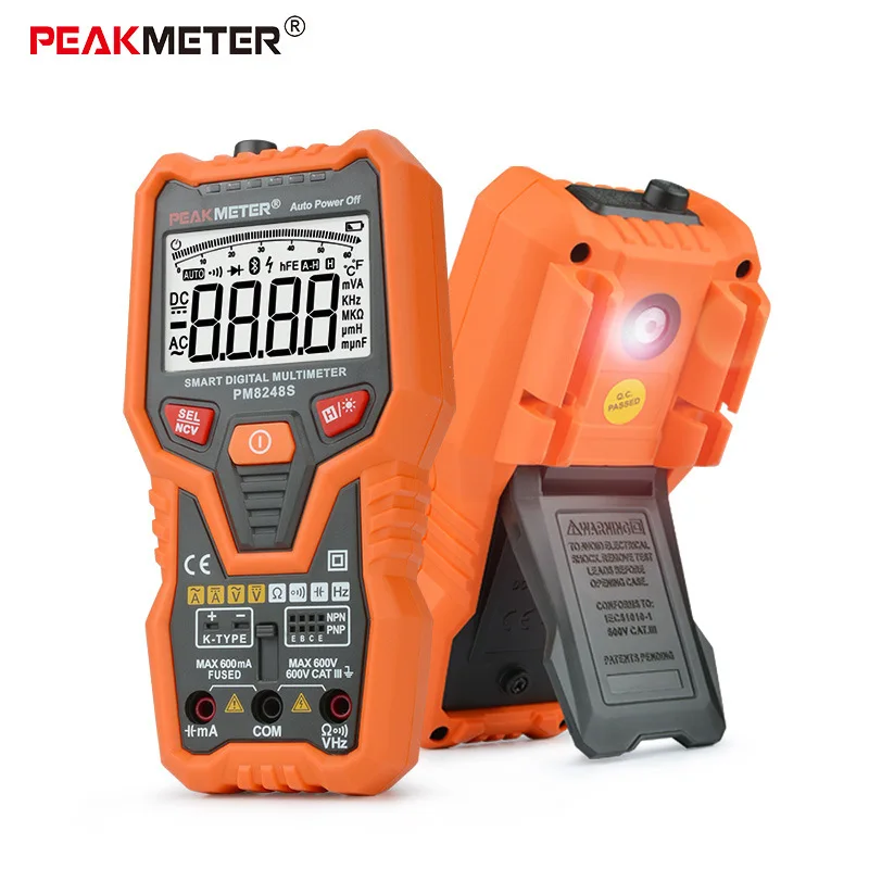 PM8248S Smart AutoRange Профессиональный цифровой мультиметр Вольтметр с NCV частота барграфа температура транзистор тест