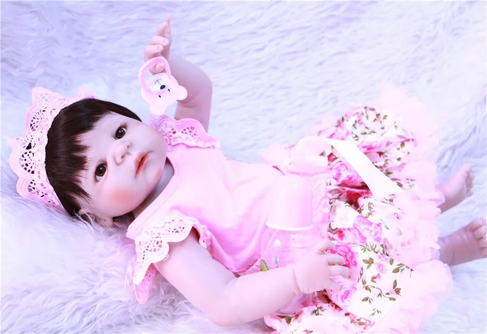 NPK бренд reborn dolls 23 &quot полный силикон baby girl oyuncak bebek bonecas Bebes child bathe toy подарок|Куклы| |