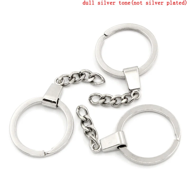 Брелоки и кольца для ключей DoreenBeads тусклые Серебристые цвета 6 2 см x 3 (2 4/8 дюйма x1 1/8