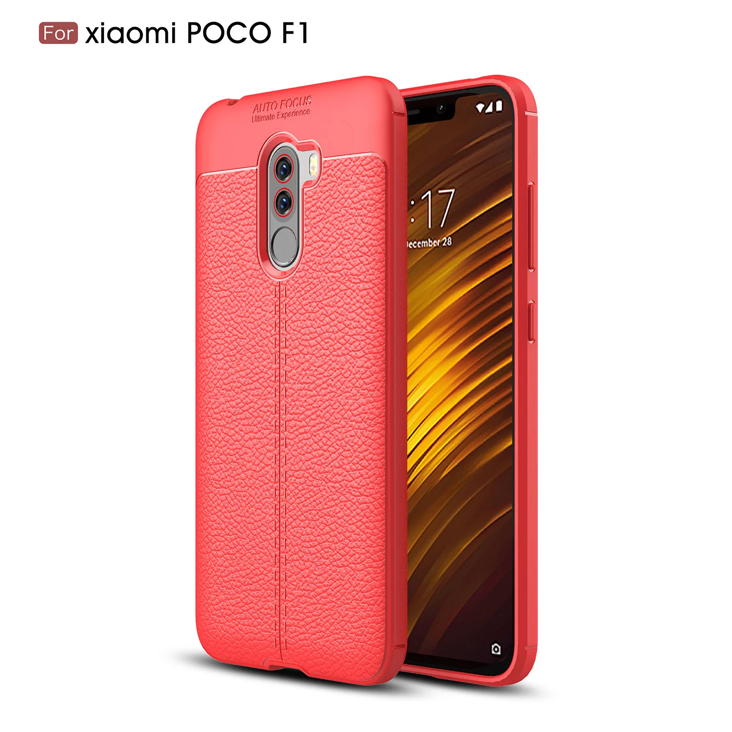 Чехол для pocophone f1, чехол для телефона Xiaomi PocophoneF1, задняя крышка из ТПУ, силиконовый чехол для Xiaomi pocophone f1, стильный чехол - Цвет: Красный