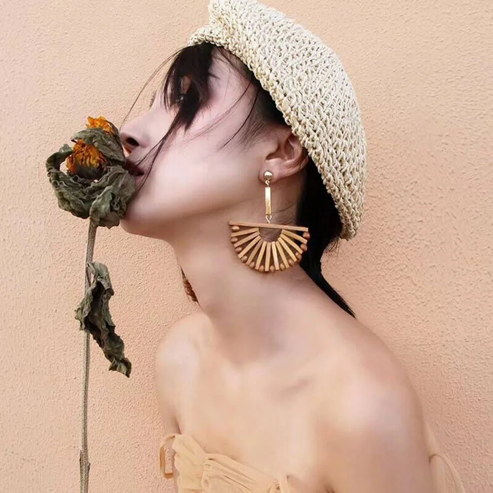 Женские винтажные серьги-подвески Za большие круглые серьги в этническом стиле