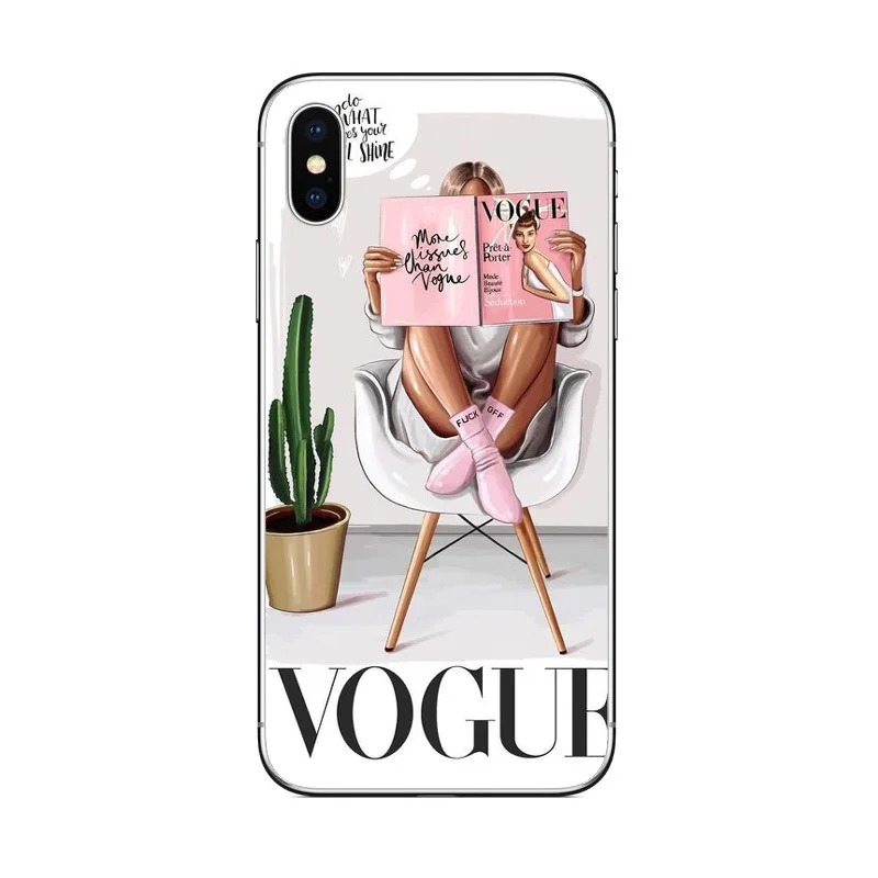 Мягкий силиконовый чехол для iPhone X 5 5S SE 6 S Plus 7 8 XS Max XR русский Vogue иллюстрация