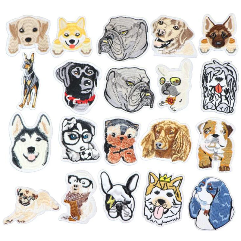 2 шт. парчи ЖИВОТНЫХ АППЛИКАЦИЯ &quotСобака&quot Утюг Хаски корги патч аппликация
