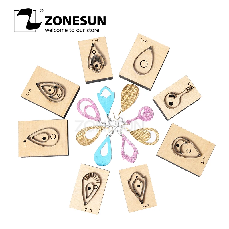 ZONESUN кожаные Сережки для резки стальное правило инструмент украшения кожи
