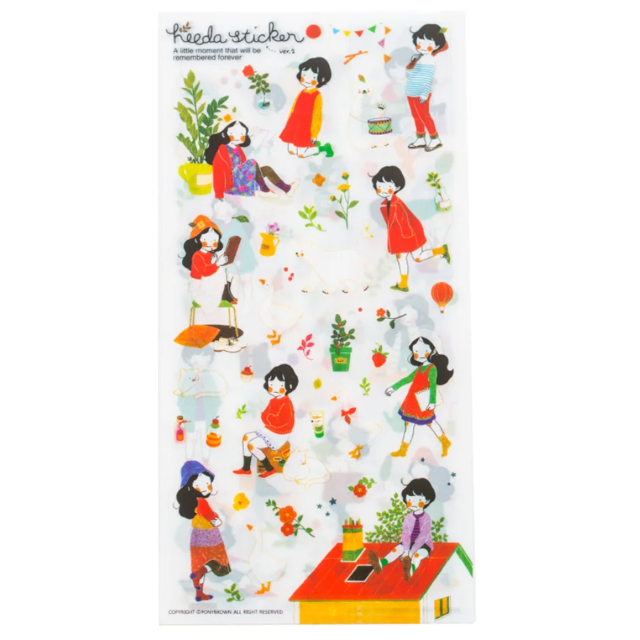 

6pcs/lot Funny Korea Sweet girl series PVC sticker set Decoration label Phone Sticker gift for kids