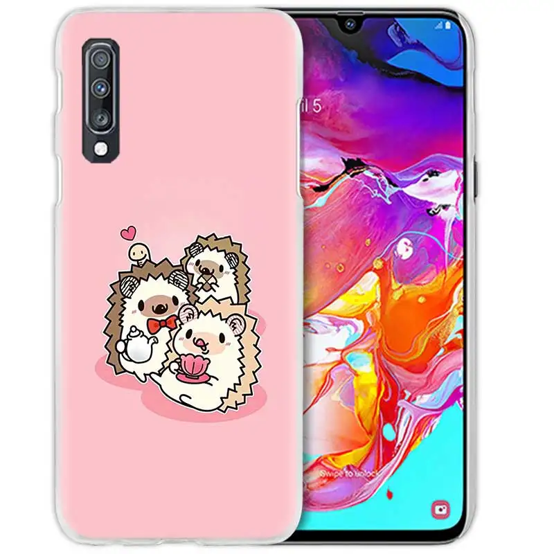 Тонких листов Kawai Ежик чехол для samsung Galaxy A50 A70 A20e A60 A40 A30 A20 A10 A8 A6 плюс A9 A7 Жесткий PC APhone Coque