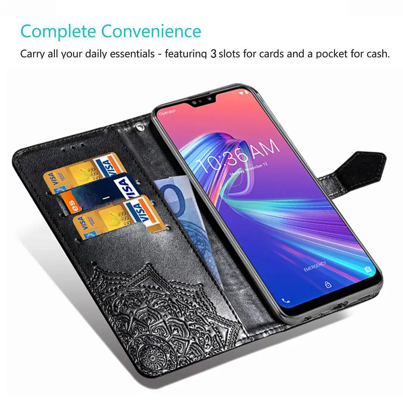 Чехол для телефона ASUS ZB631KL с бриллиантами и откидной крышкой защитный чехол из