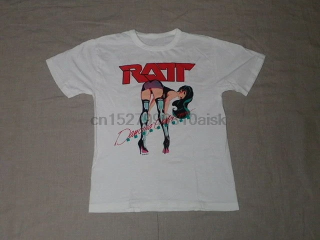 Винтажная Футболка ратт 1987 Тур рок футболка танцующая под прикрытием WHITE.80
