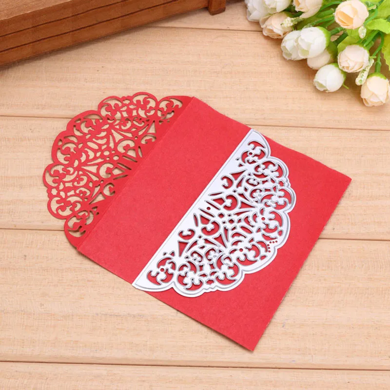 DIY Скрапбукинг альбомы шелк бутона Конверт Карты Пригласительных билетов die