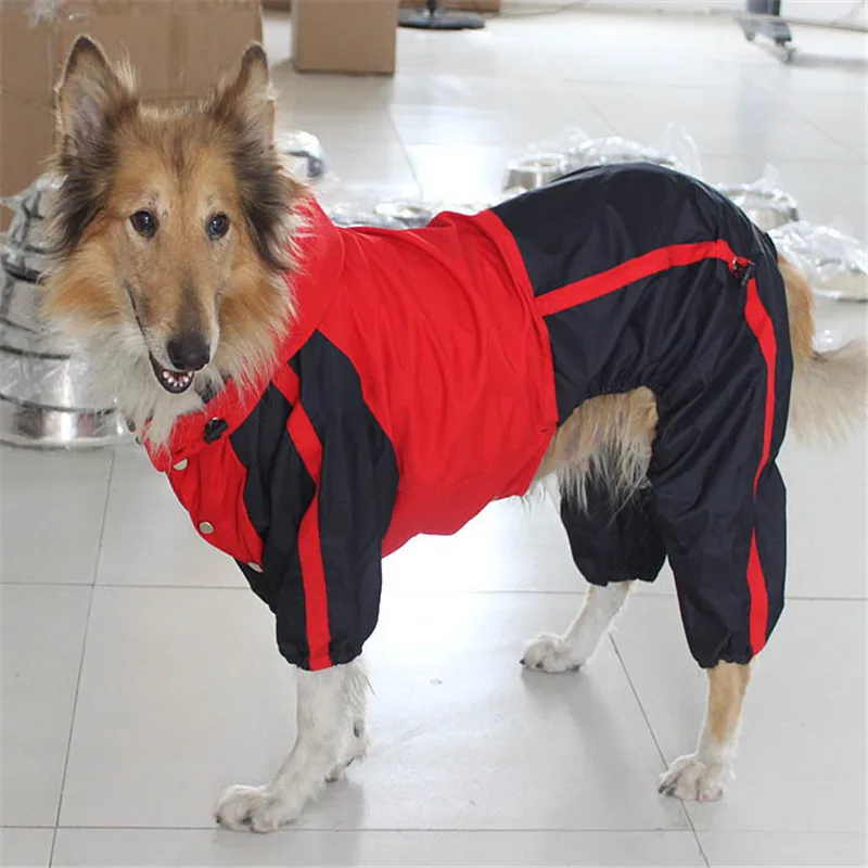 

Plain Big Dog Raincoat Large Pet Rainwear Flexible Button Waterproof Jumpsuit Rompers Outdoor Rainsuit For Huge Pet Dog Labrador