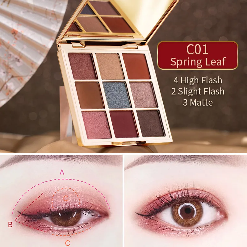C01 Spring Leaf CATKIN 1,6 г* 9 сезонные 9 цветов Тени для век Палитра C01 весенний лист блеск Тени для век осветляющие матовые - Цвет: C01 Spring Leaf
