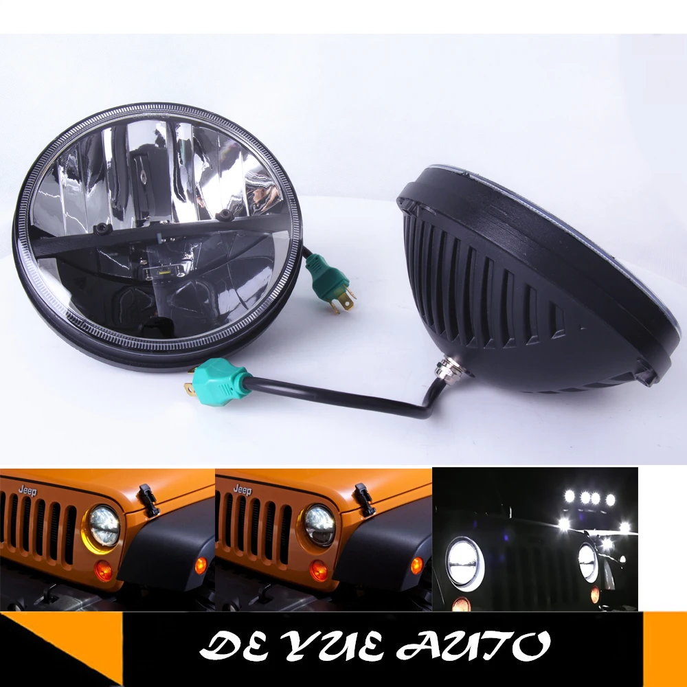 Для Jeep wrangler JK TJ CJ 7 8 Hummer H1 H2 Defender jimmy светодиодная фара дюймов круглая с отражателем