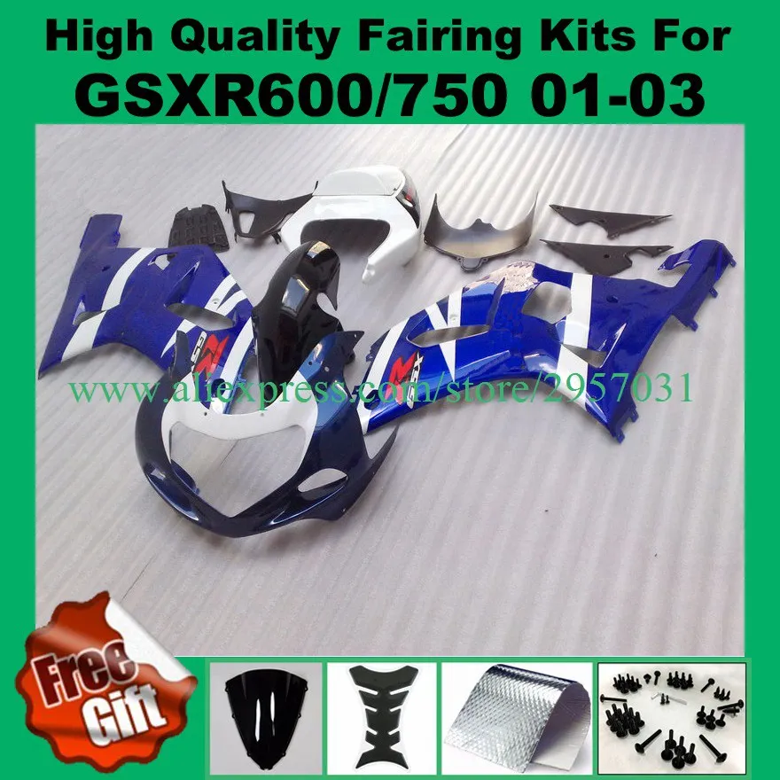 

Injection Fairing kit for GSXR600 GSXR750 01 02 03 K1 K2 K3 SUZUKI GSXR 750 600 2001 2002 2003 fairings #2D55J-B 9GIFTS