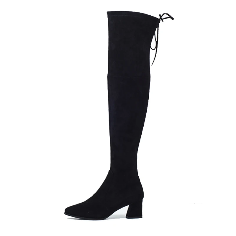 ANMAIRON Basic Slip On Over the Knee Winter Boots Women Thigh High Zapatos De Mujer Size 34 40 LY287|Ботфорты| |
