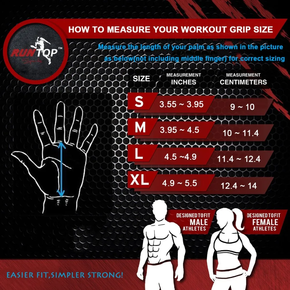 Кожаные перчатки для тренировок RUNTOP Crossfit WODS защитный наручный бандаж рук и