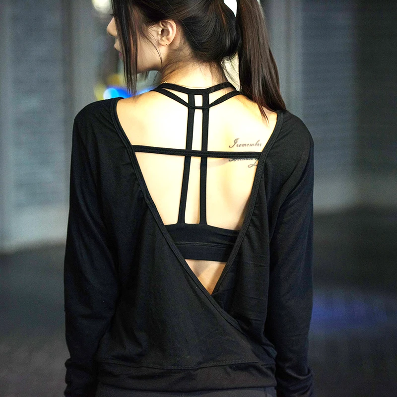 Женский укороченный топ для йоги CHU спортивные футболки с длинным рукавом