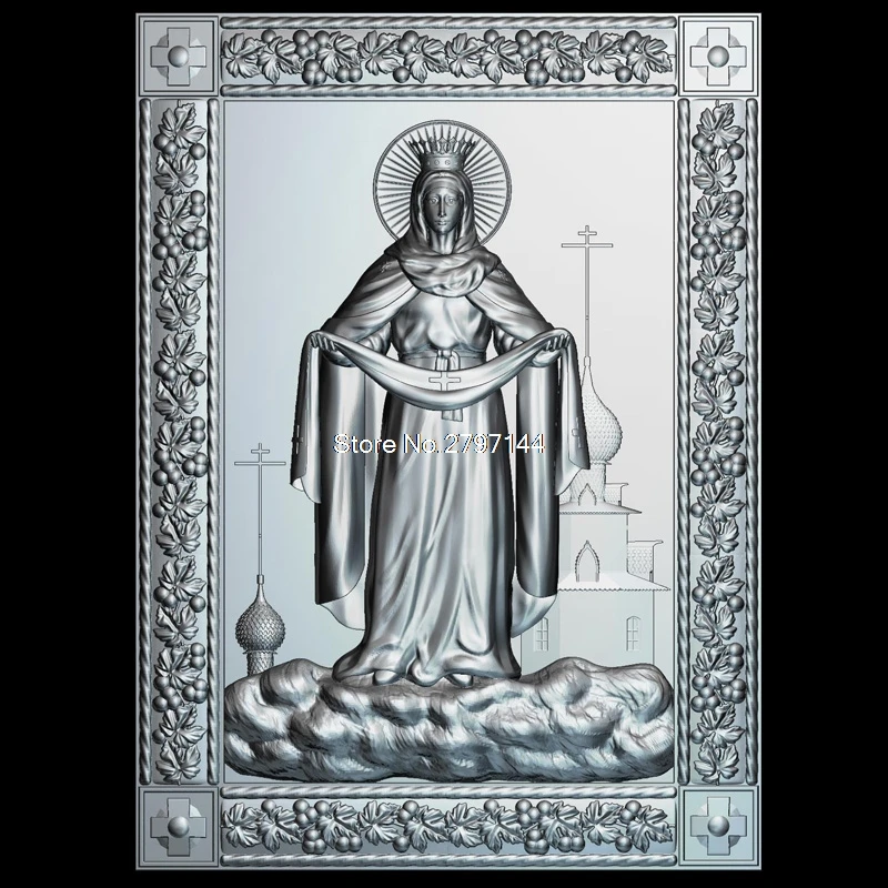 Mother of God Intercession the Theotokos 3D модель рельеф STL format Religion 3d в формате STL|3d stl models|3d model stlstl