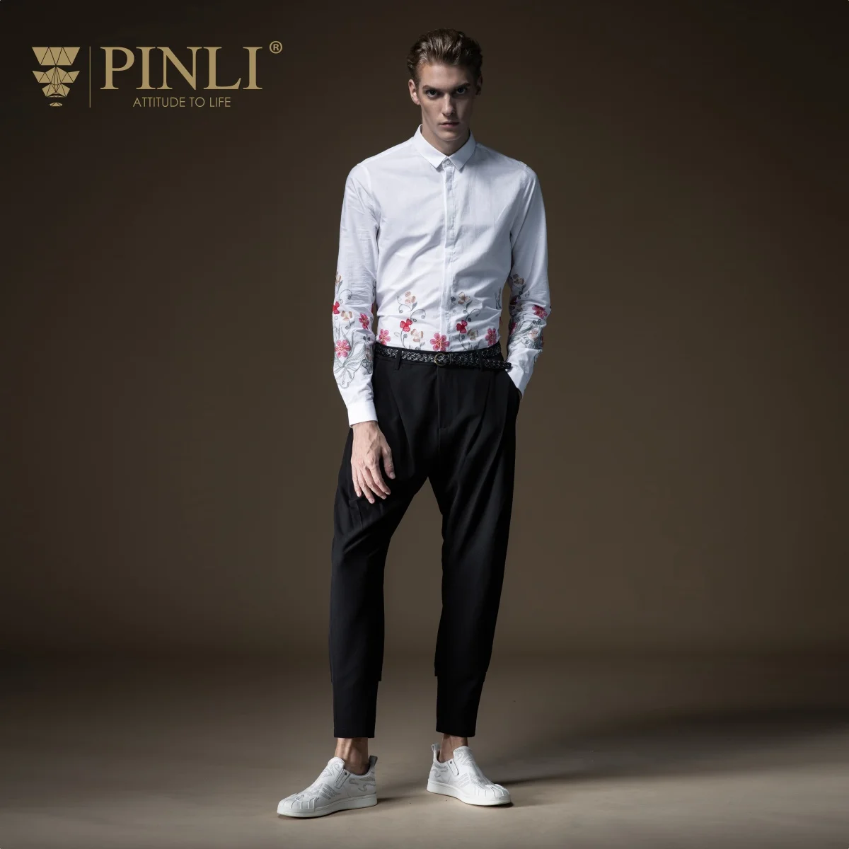 Мужские брюки ограниченное по времени широкие Pinli осень 2019 новые мужские