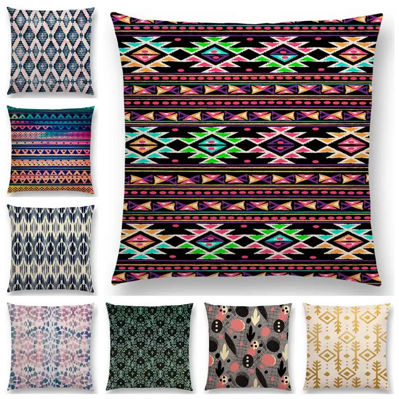 Декоративный чехол для подушки в стиле бохо с волнистыми полосками|cushion cover pillow