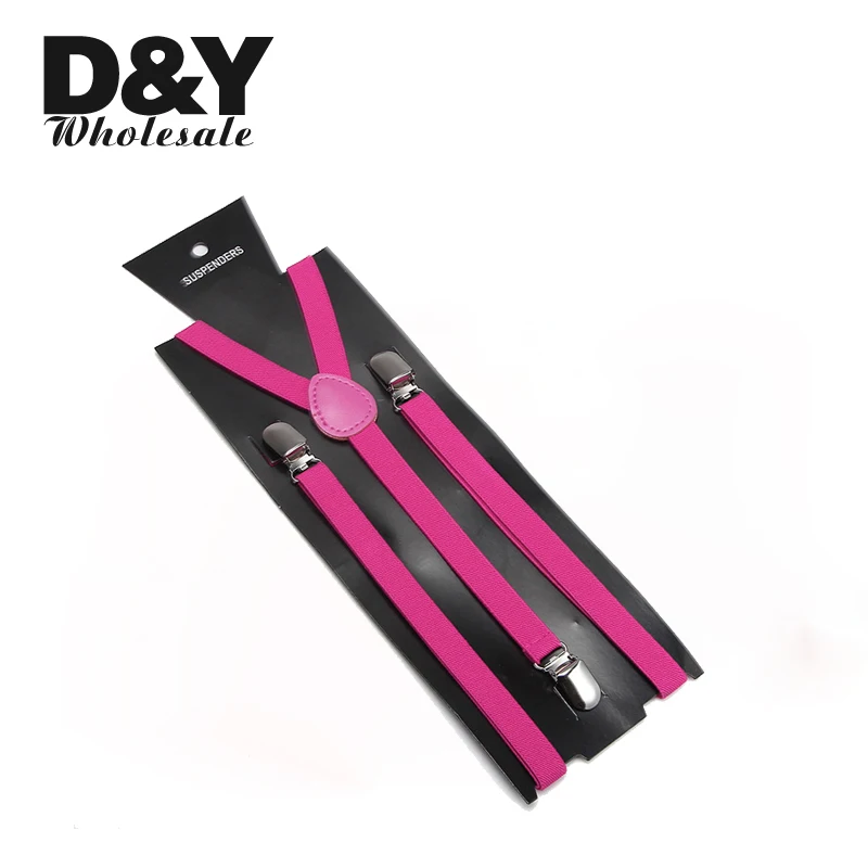 Женские мужские подтяжки для брюк держатель 1 5 см широкие неоновые ярко розовые