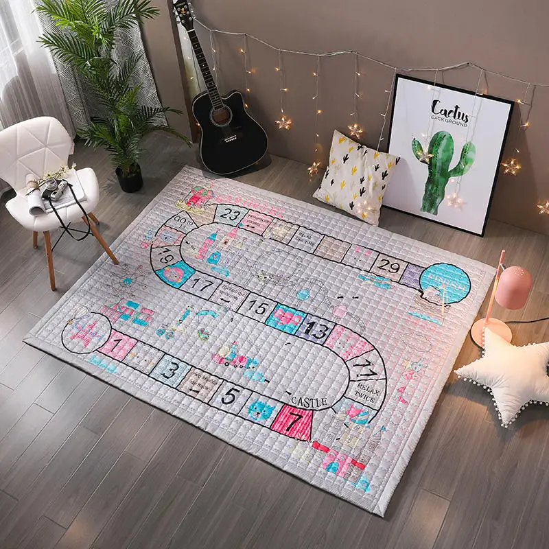 Детский хлопковый игровой коврик TREENDPOOL 150x200 см Ludo машинные моющиеся коврики для