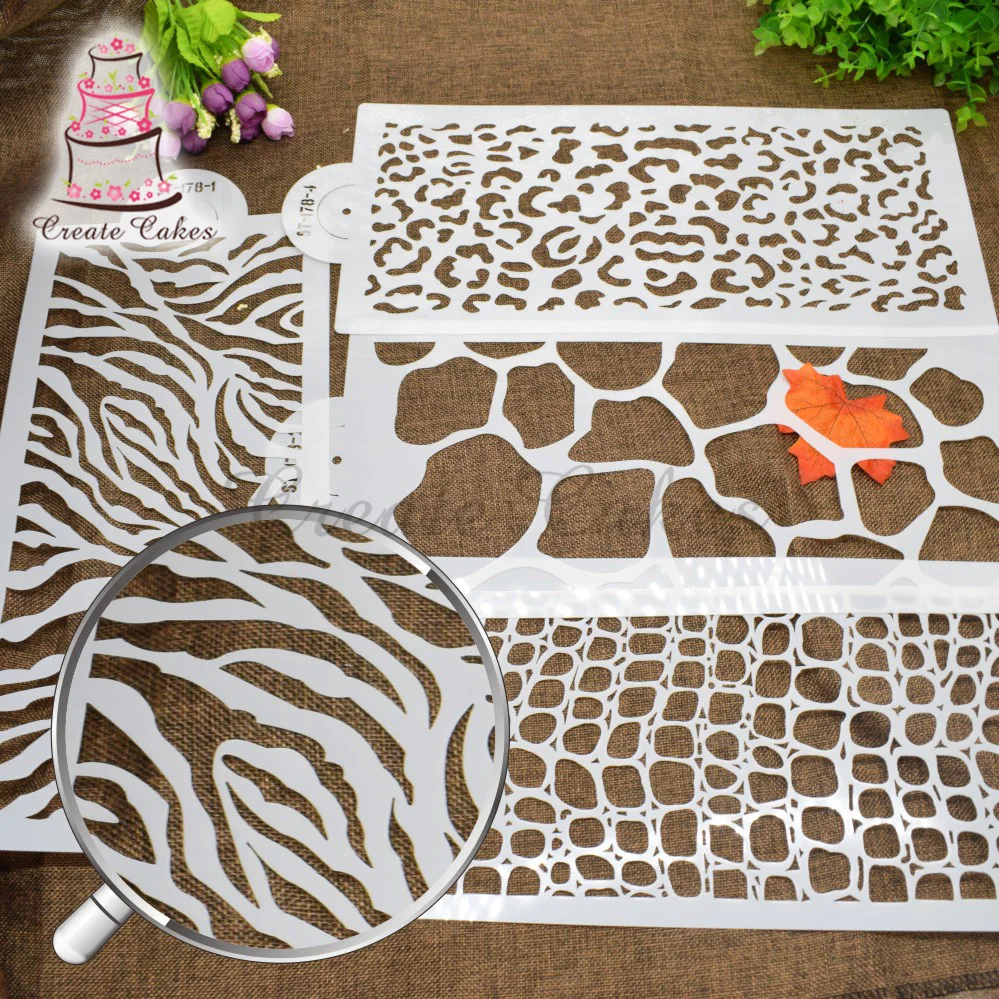 Трафарет для торта с животными шаблон дизайна помадкой и сафари украшение