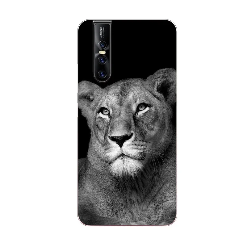 Vivo V15 Pro Case Silicon Beast animal Painting Soft TPU Back Cover for Phone protect Bags shell |