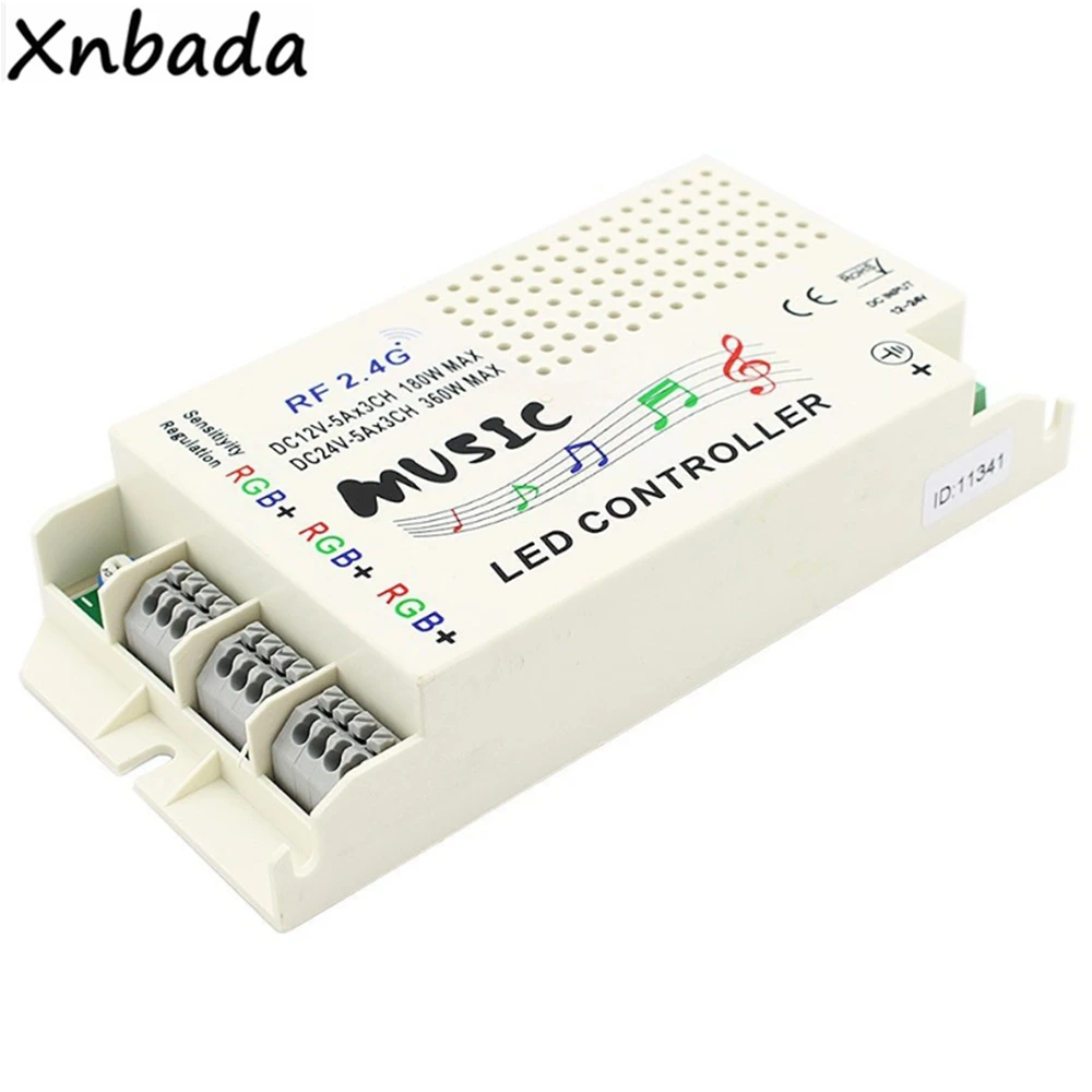 Музыкальный RGB светодиодный контроллер 2 4G с беспроводным радиочастотным пультом