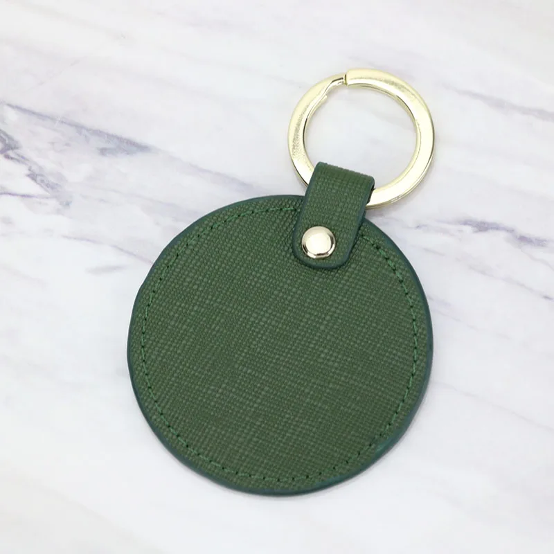 dark green Оригинальные буквы для девочек, сафьяно, кожаный брелок, круглый брелок для ключей, женский брелок, подарок с монограммой, буквы - Цвет: dark green