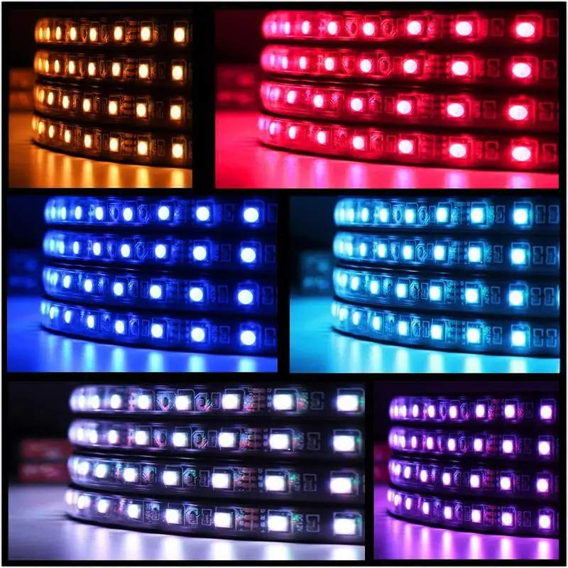 Мансуо LED неон 4 шт. для автомобиля RGB бегущие цвета музыкальная синхронизация под авто трубой световой полосы без провода дистанционного управления (90-120 см) вкл.