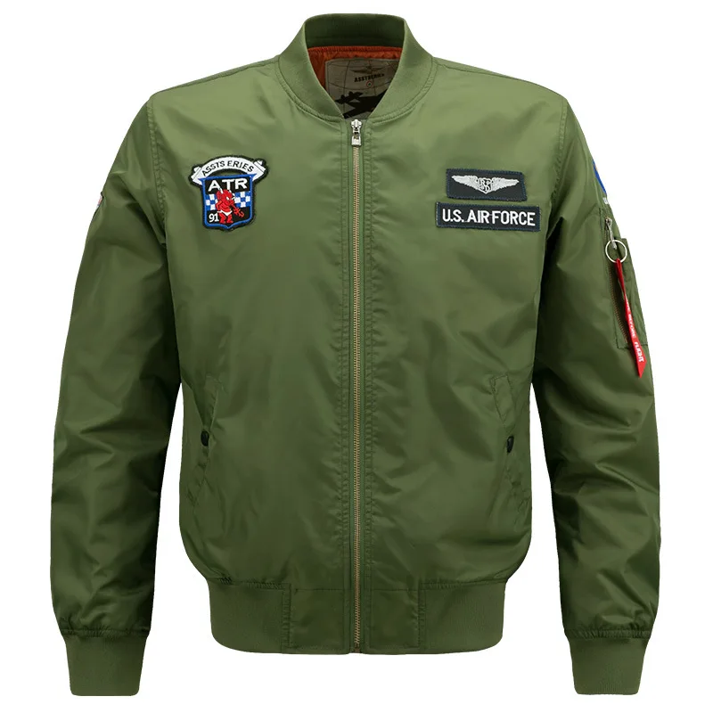

ASSTSERIES Badge Flight Fashion Jackets Sportswear Pilot Bomber Jacket Embroidery Bomber Jacket Men Streetwear Brand-clothing