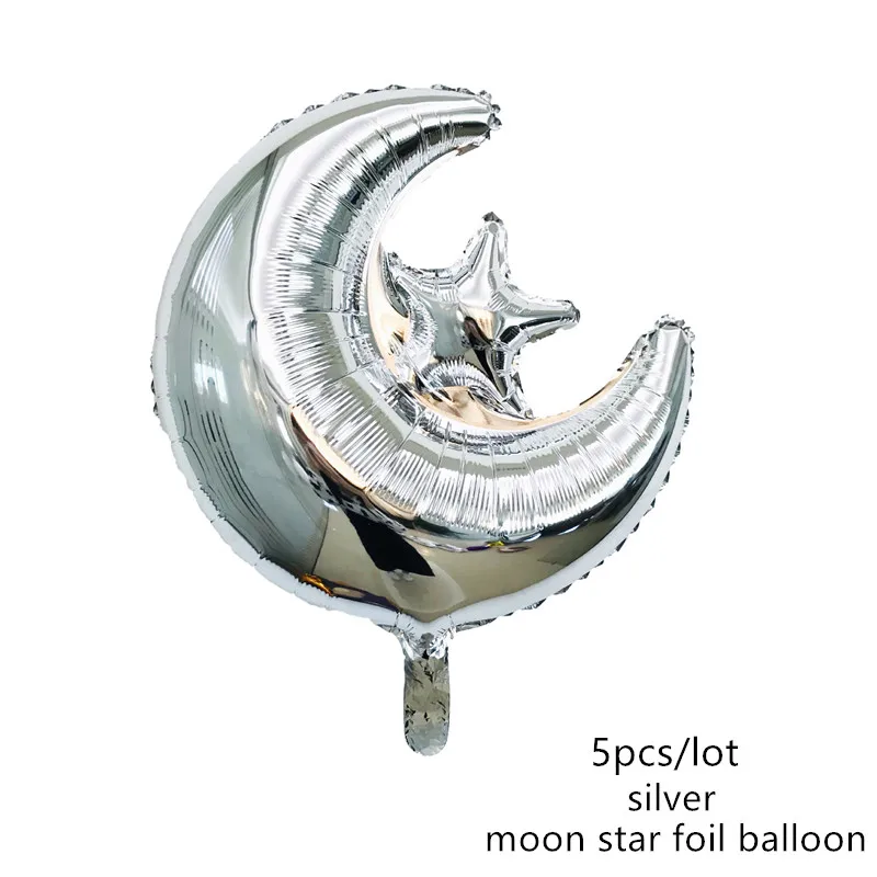 1pc Silver moon EID MUBARAK Deco шар в форме буквы Рамадан украшение для дома свадьба золото серебро EID коробка конфет для мусульманских EID Значки для вечеринки декора - Цвет: 1pc Silver moon