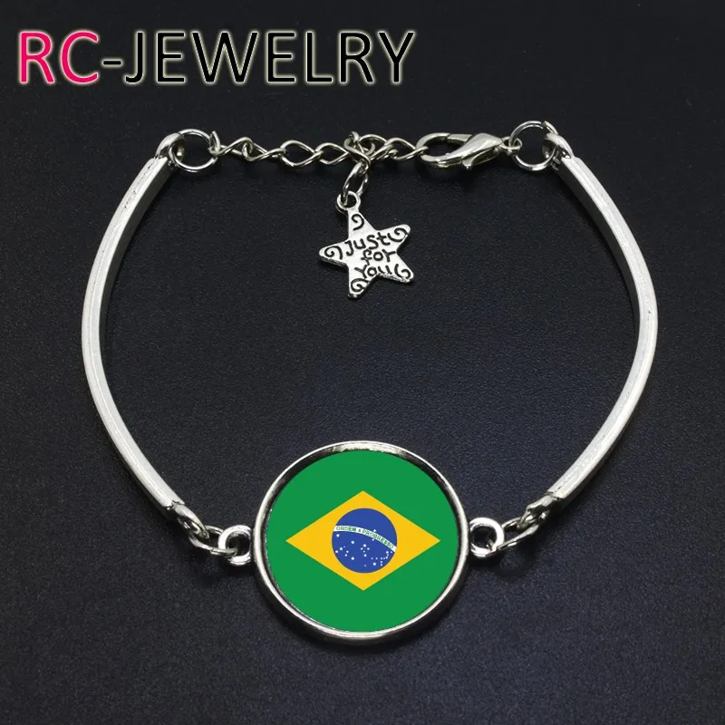 2017 Модные украшения Бразилия футбольной команды флаг браслет ручной сплава |