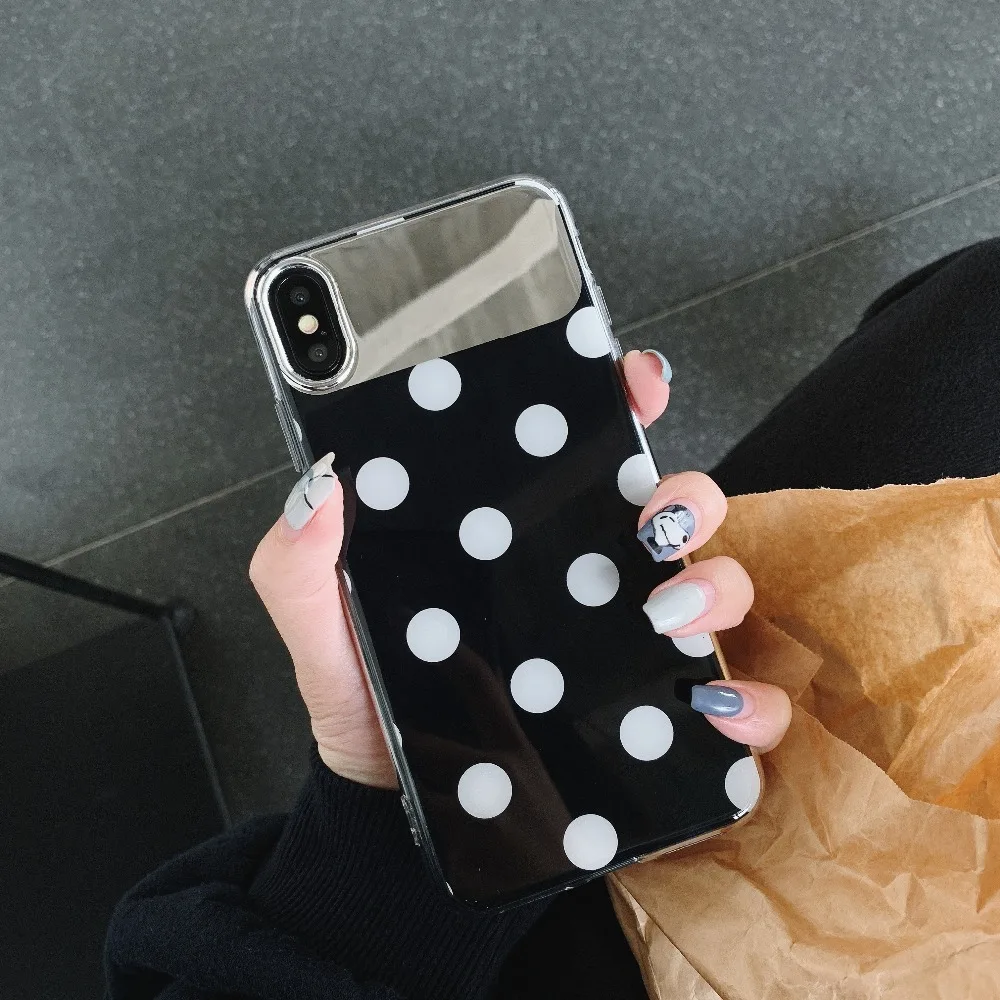 Роскошный зеркальный чехол с волнистым узором для iPhone X XS XR Max силиконовые мягкие