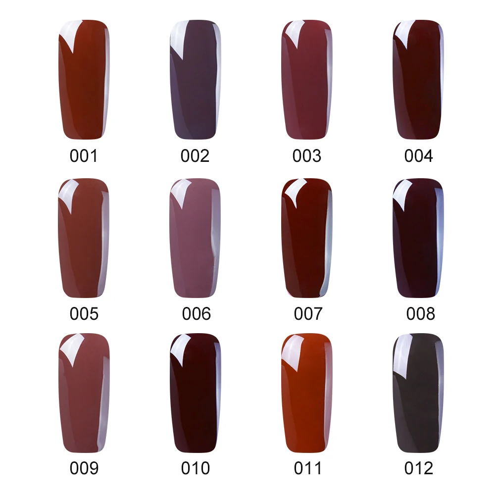 All 12 Colors Elite99 12 штук элегантные кофейные Гель-лак коричневого цвета 10 мл замачиваемый УФ-гель для ногтей - Цвет: All 12 Colors