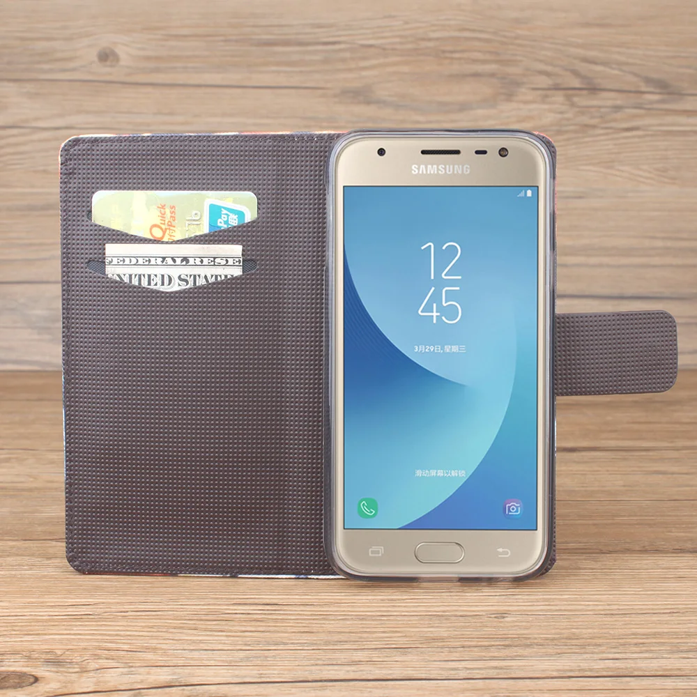 Флип Чехол Для Samsung Galaxy J3 2017 евро версия телефон кожаный чехол для J5 мобильного