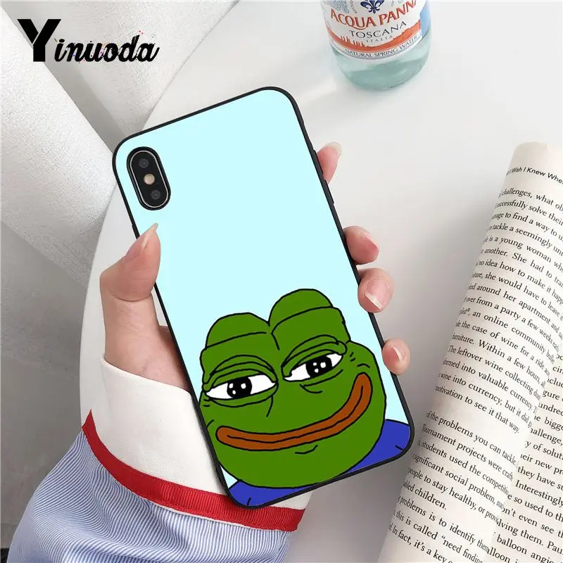Yinuoda интернет Meme Smug Frog Pepe TPU Мягкий силиконовый черный чехол для телефона iPhone 6S 6plus