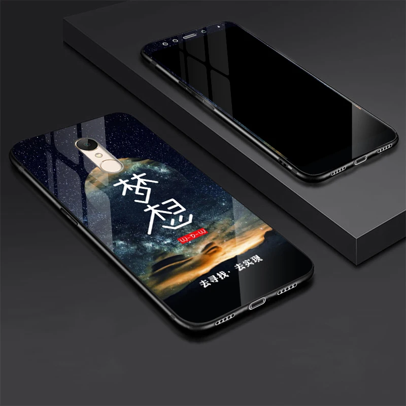 Для Xiaomi Redmi 5 plus чехол из закаленного стекла + Закаленное стекло Защитная пленка