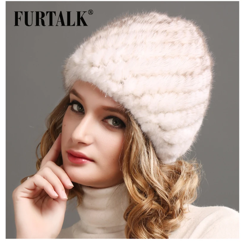 Для женщин русский натуральный Мех Роскошные вязать норки меховая шапка шапочка
