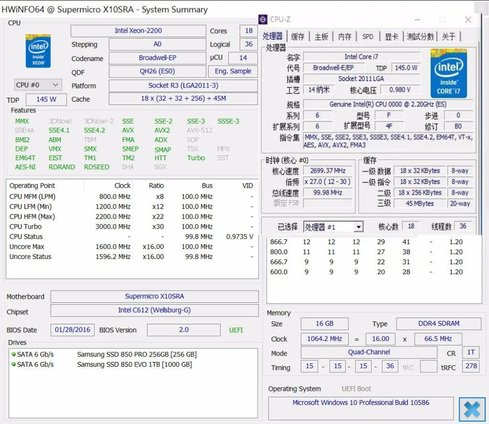 Intel Xeon ES версия процессор E5-2697V4 18-ядер E5-2697 V4 2,2 ГГц 45 МБ LGA-2011-3 14NM 145W E5 2697V4 Процессор E5 2697 V4