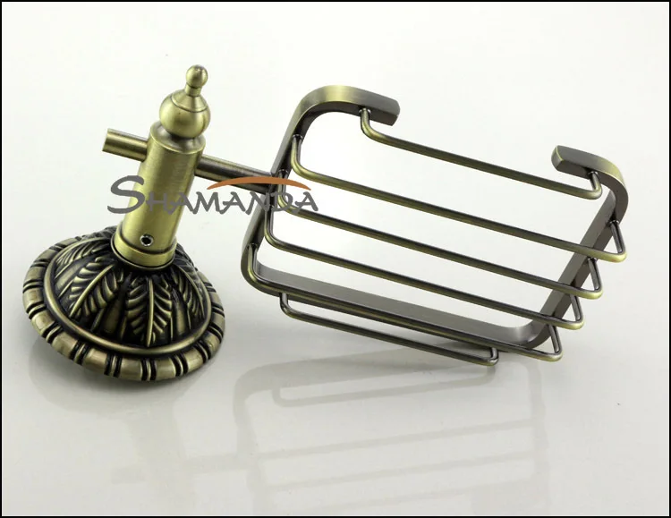 Free Доставка Европейский Роскошный Античная Бронзовая Мыло Корзина мыльница