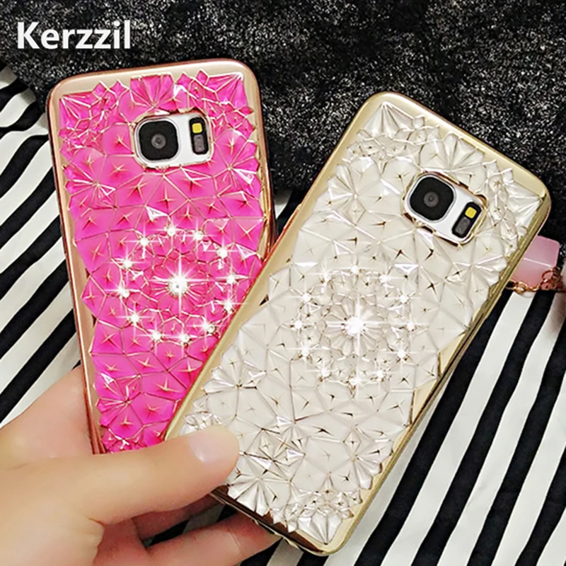 Kerzzil металлический флэш цветочный чехол с подсолнухом для Samsung S6 S6edge S7 S7edge