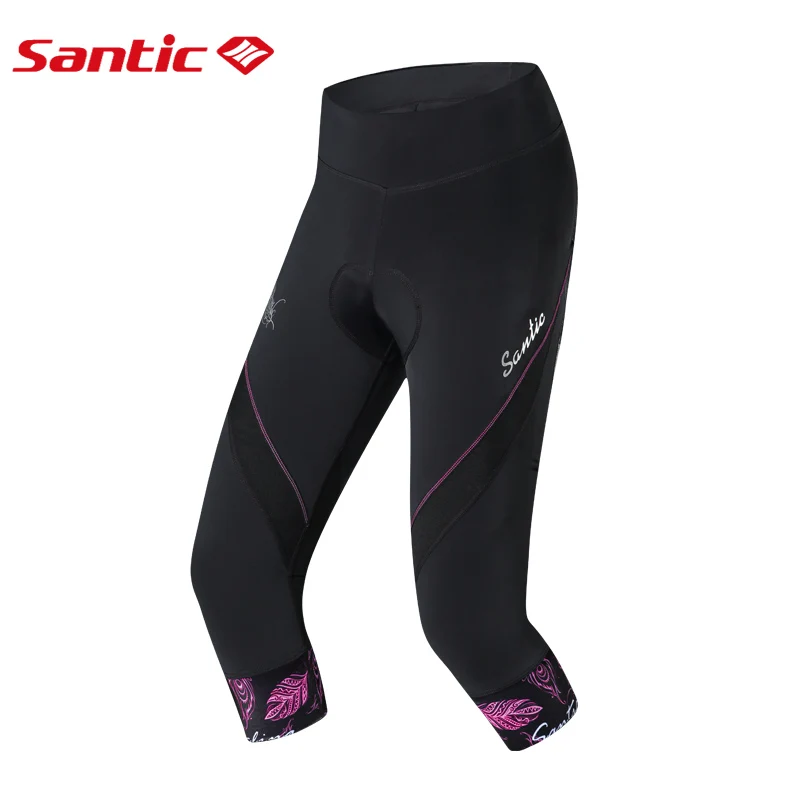 Santic женские велосипедные шорты с подкладкой 3/5 Pro Coolmax 4D, специальный дизайн, шорты для велосипеда MTB, 2 цвета, Азиатский размер S-2XL, L8C04098 - Цвет: L8C04098P