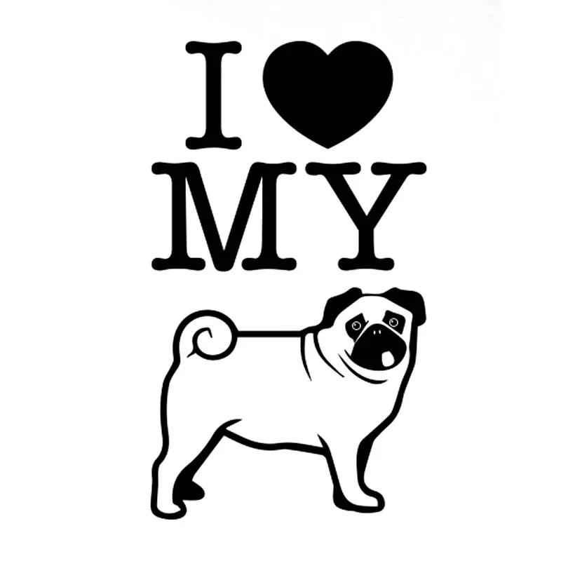 TGS 12 1 см * 14 I LOVE MY DOG виниловые наклейки для автомобиля черный/серебристый C10