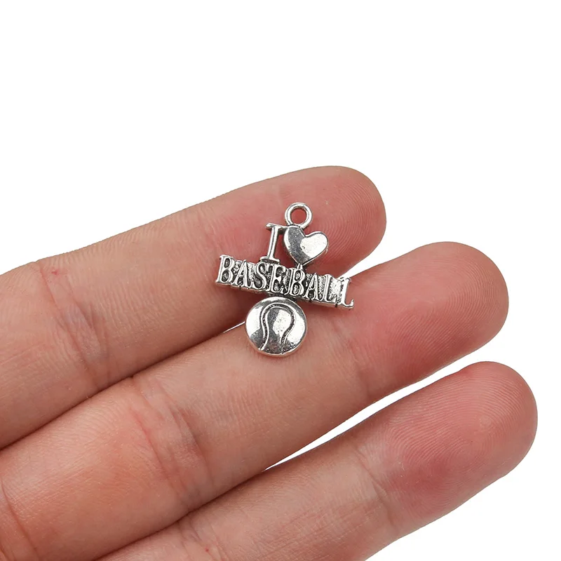 10 шт./лот Подвеска из цинкового сплава серебряного цвета с надписью I Love|charm