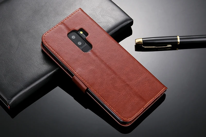 Телефон кошелек кожаный чехол роскошь для samsung Galaxy S9 плюс флип 6 2' ультра тонкий