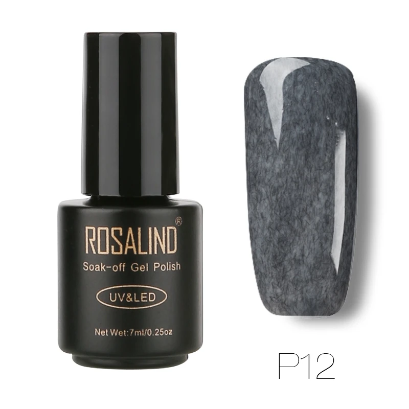 P12 ROSALIND 7 мл Лак для ногтей искусственный мех эффект P01-26 гель лак для ногтей Дизайн ногтей УФ светодиодный отмачиваемый гель белый лак набор для маникюра - Цвет: P12