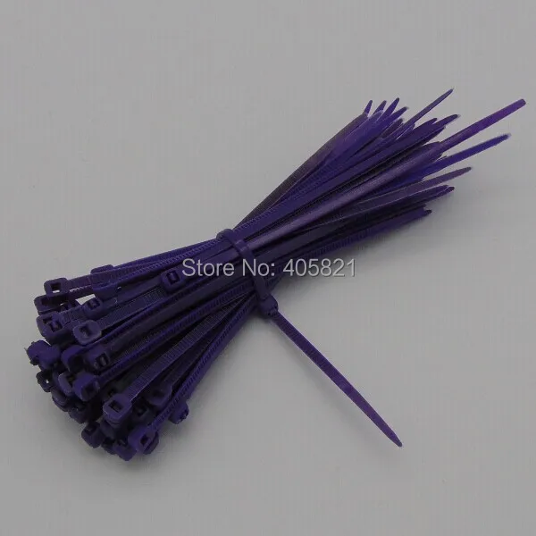 3*100 фиолетовые самоблокирующиеся Нейлоновые PA66 кабельные стяжки // Zip Ties 1000