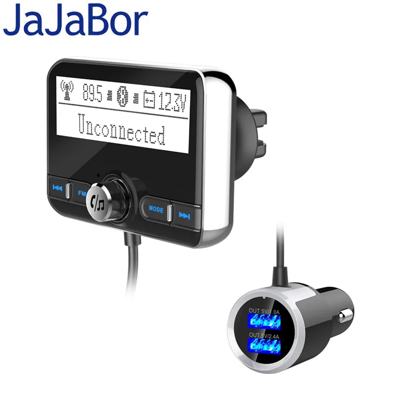 Fm передатчик JaJaBor fm модулятор Bluetooth автомобильный комплект громкая связь вызов